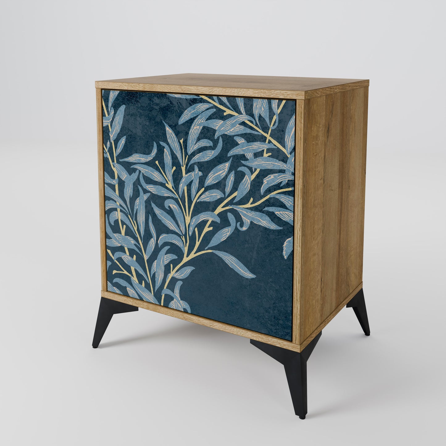 BLUE LEAVES 1-Door Sideboard in Oak Effect