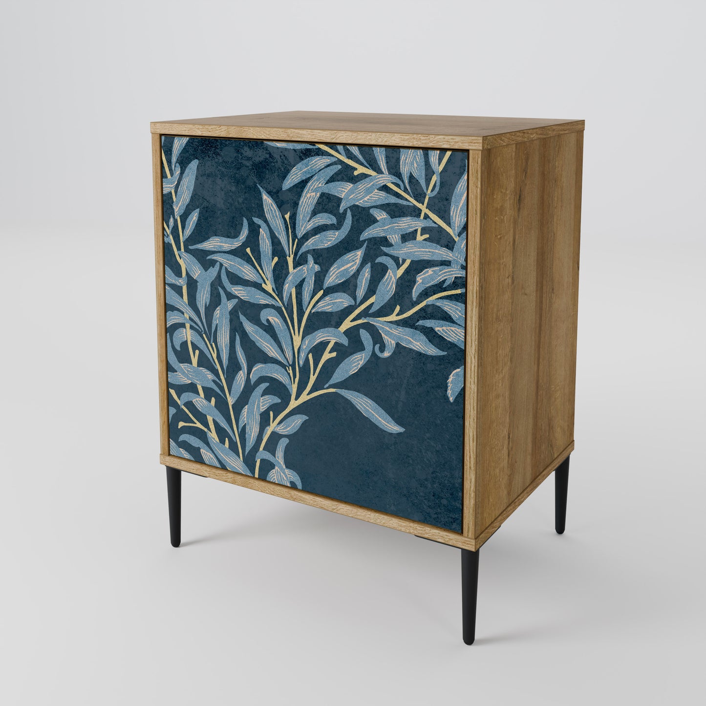 BLUE LEAVES 1-Door Sideboard in Oak Effect