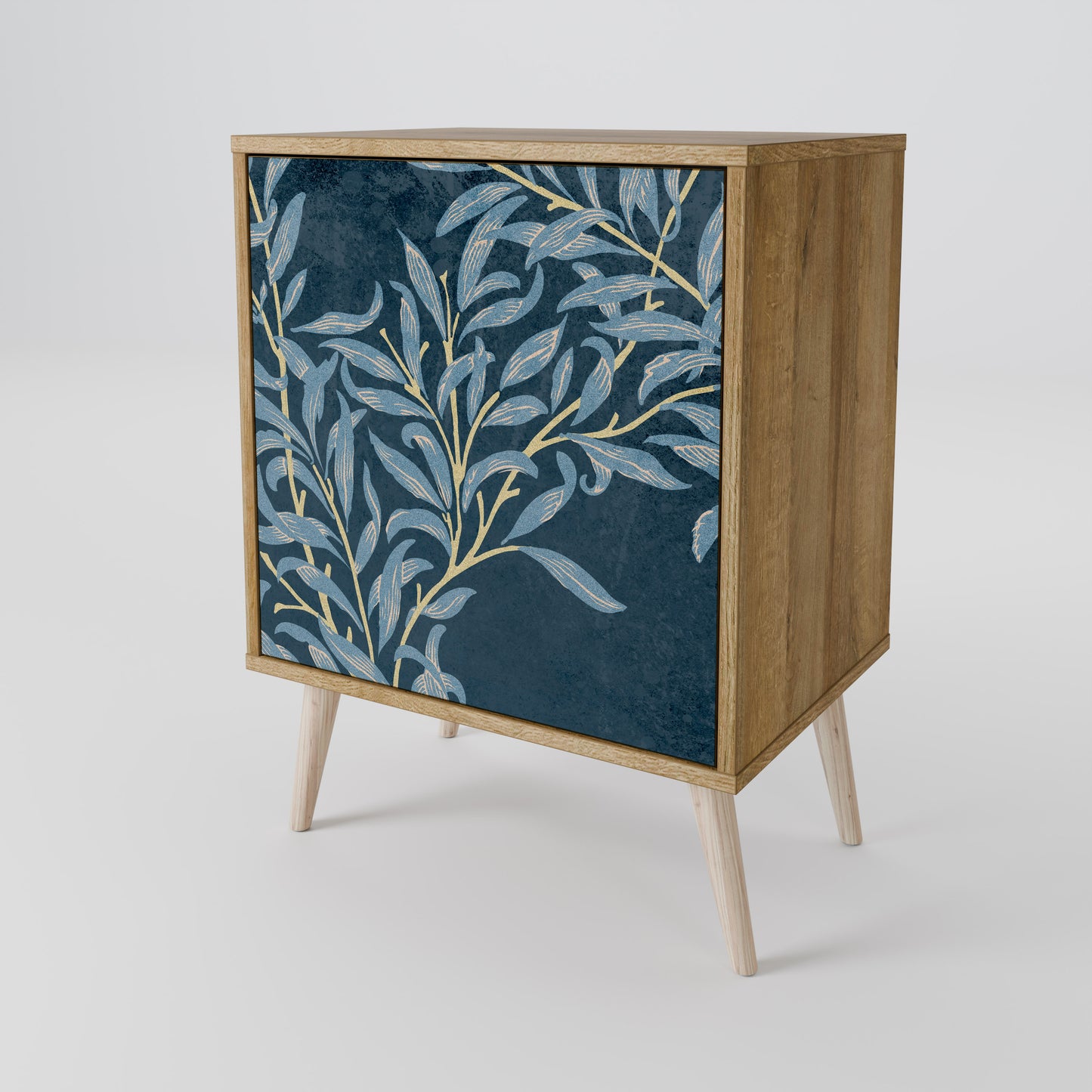 BLUE LEAVES 1-Door Sideboard in Oak Effect