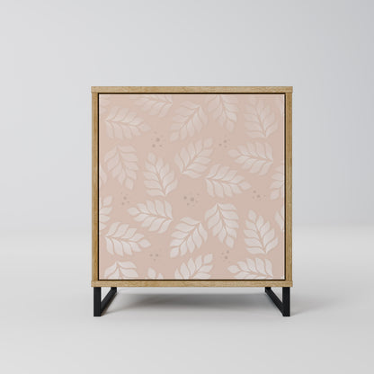 LEAVES ON BEIGE 1-Door Sideboard in Oak Effect