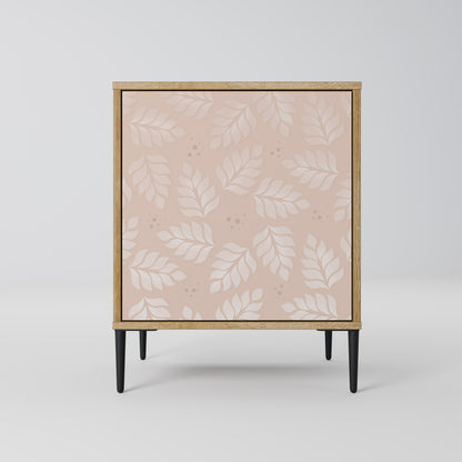 LEAVES ON BEIGE 1-Door Sideboard in Oak Effect