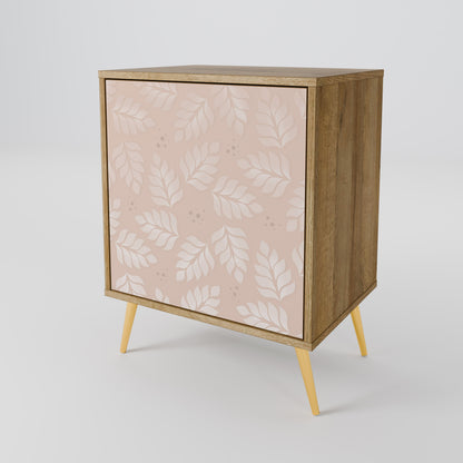 LEAVES ON BEIGE 1-Door Sideboard in Oak Effect