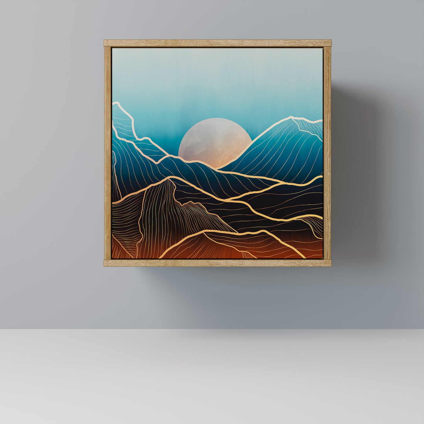 LUNAR SECRETS 1-Door Sideboard in Oak Effect