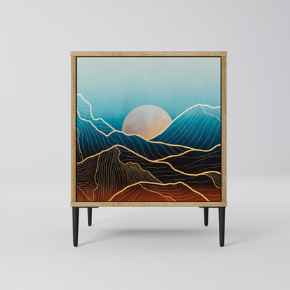 LUNAR SECRETS 1-Door Sideboard in Oak Effect