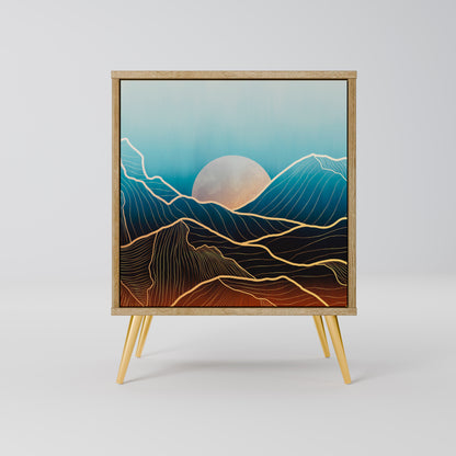 LUNAR SECRETS 1-Door Sideboard in Oak Effect