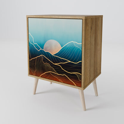 LUNAR SECRETS 1-Door Sideboard in Oak Effect