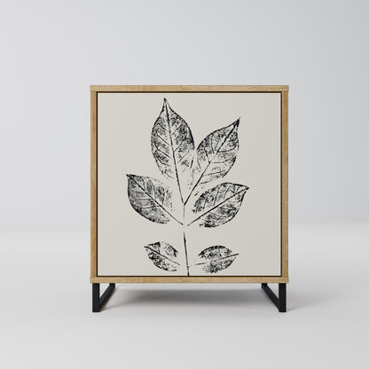 LEAFY STAMPS 1-Door Sideboard in Oak Effect
