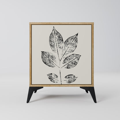 LEAFY STAMPS 1-Door Sideboard in Oak Effect
