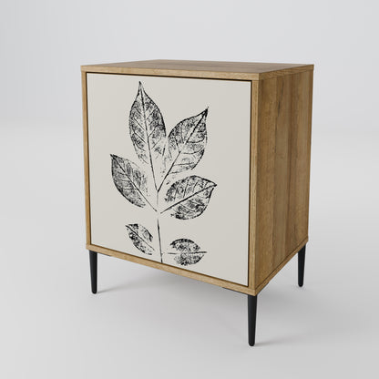 LEAFY STAMPS 1-Door Sideboard in Oak Effect
