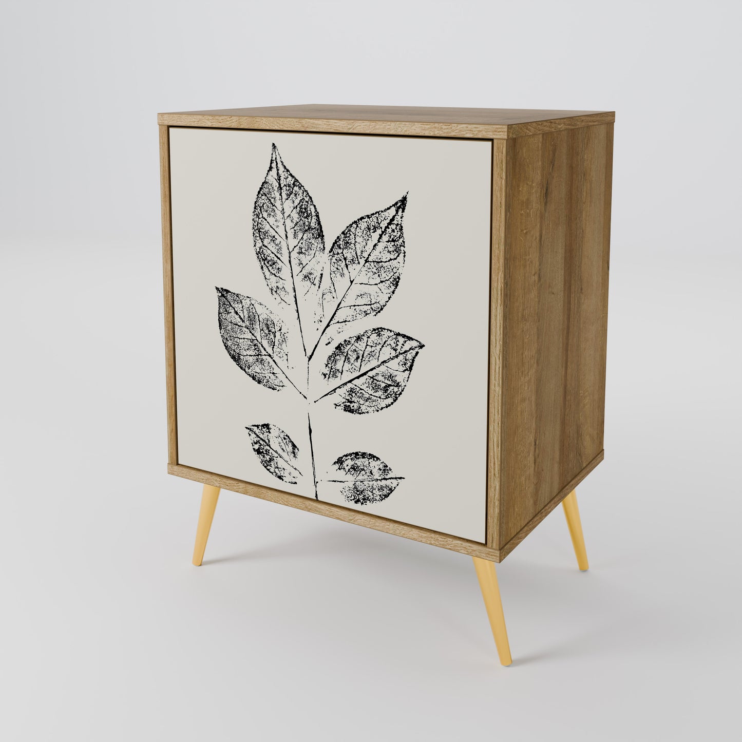 LEAFY STAMPS 1-Door Sideboard in Oak Effect
