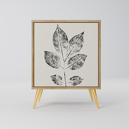 LEAFY STAMPS 1-Door Sideboard in Oak Effect