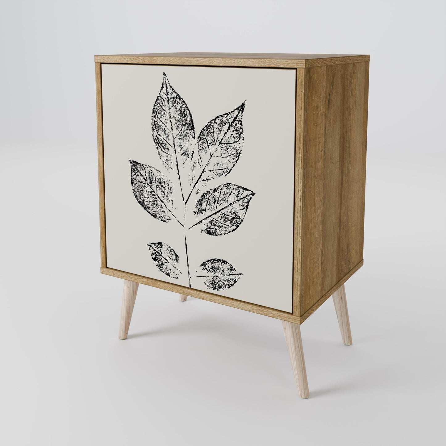 LEAFY STAMPS 1-Door Sideboard in Oak Effect