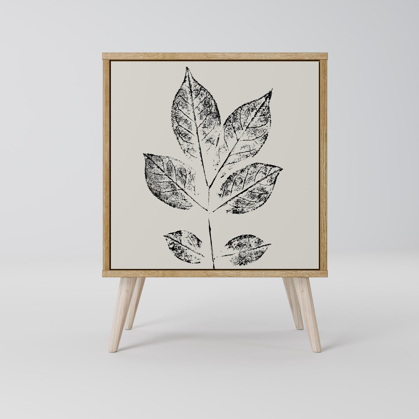 LEAFY STAMPS 1-Door Sideboard in Oak Effect