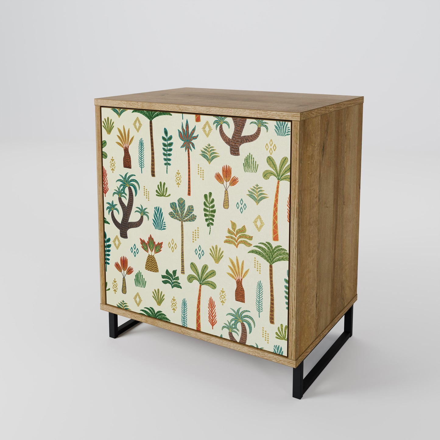 PALM SPRING 1-Door Sideboard in Oak Effect