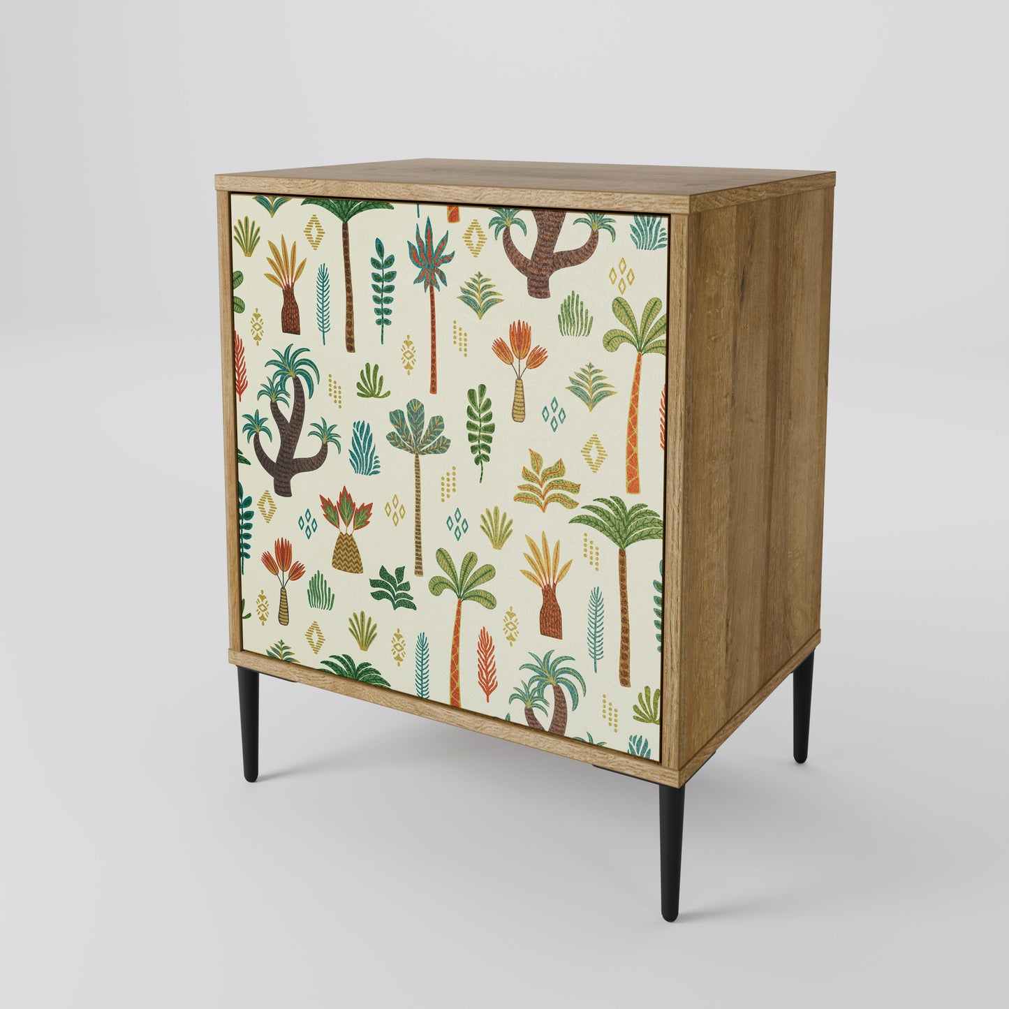 PALM SPRING 1-Door Sideboard in Oak Effect