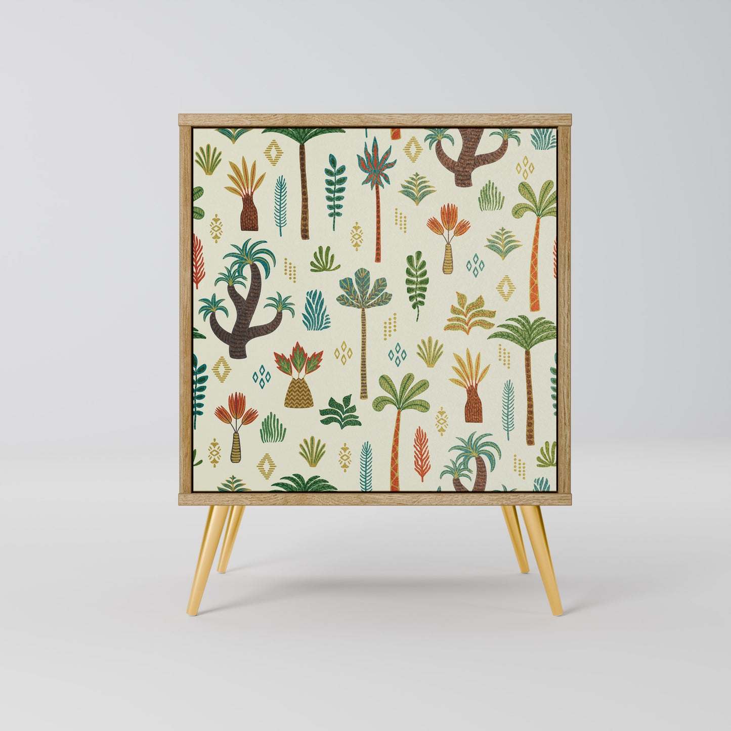 PALM SPRING 1-Door Sideboard in Oak Effect