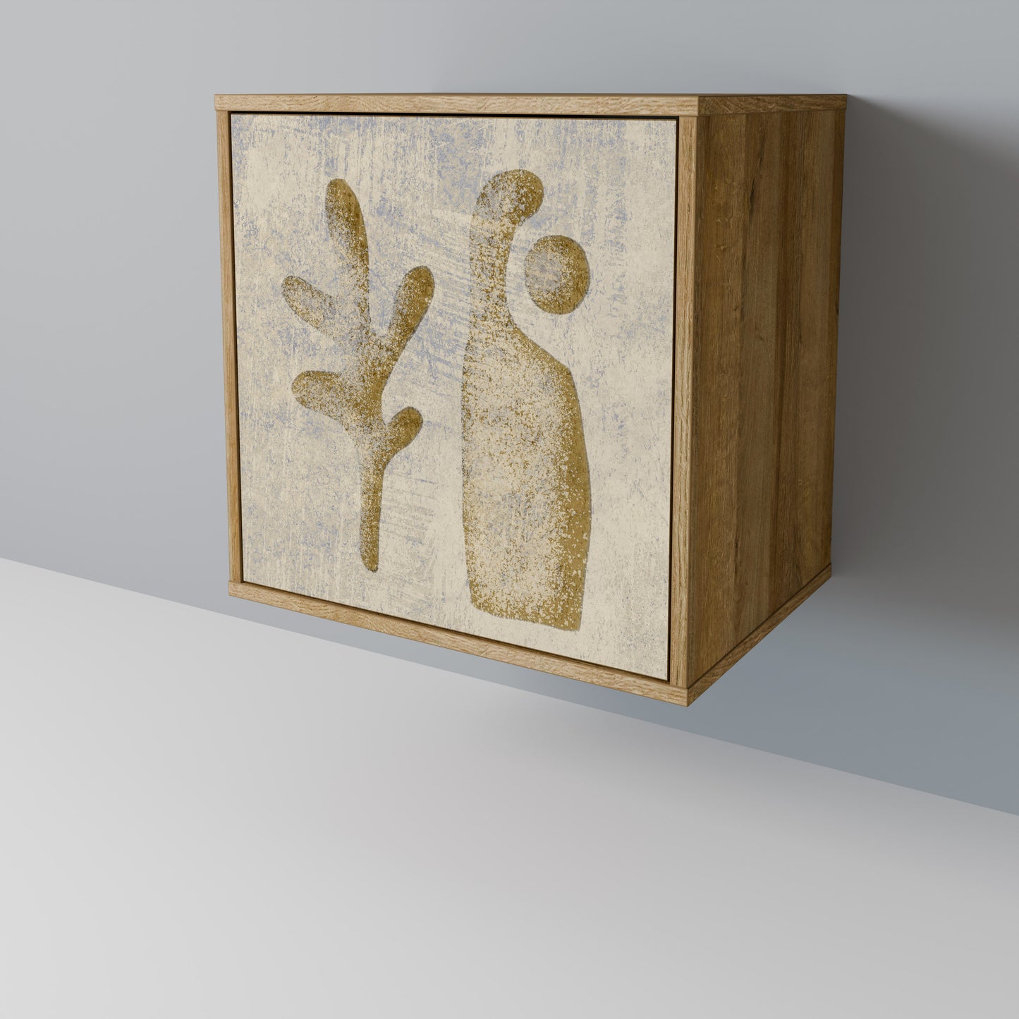 Credenza SAND SCULPTURES a 1 anta effetto rovere
