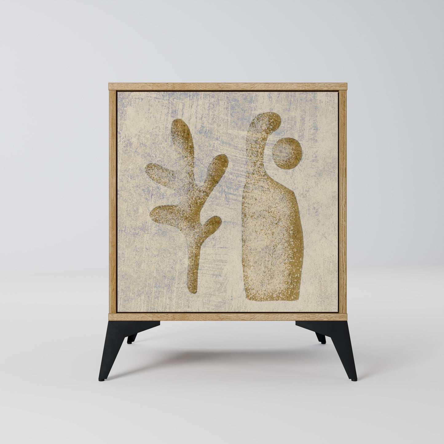 Credenza SAND SCULPTURES a 1 anta effetto rovere