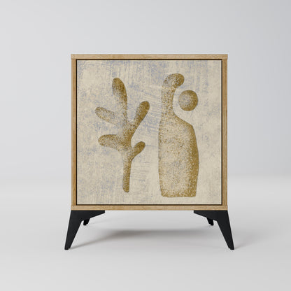 Credenza SAND SCULPTURES a 1 anta effetto rovere