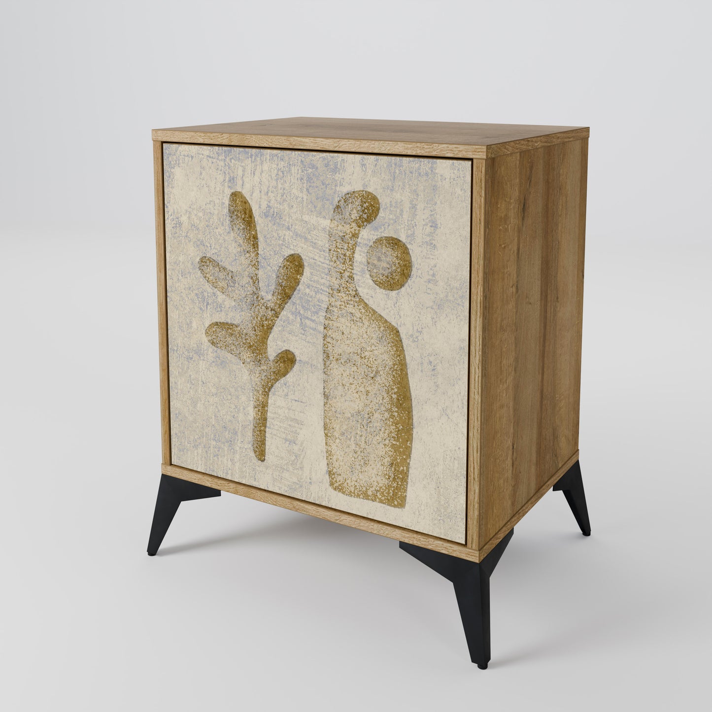 Credenza SAND SCULPTURES a 1 anta effetto rovere