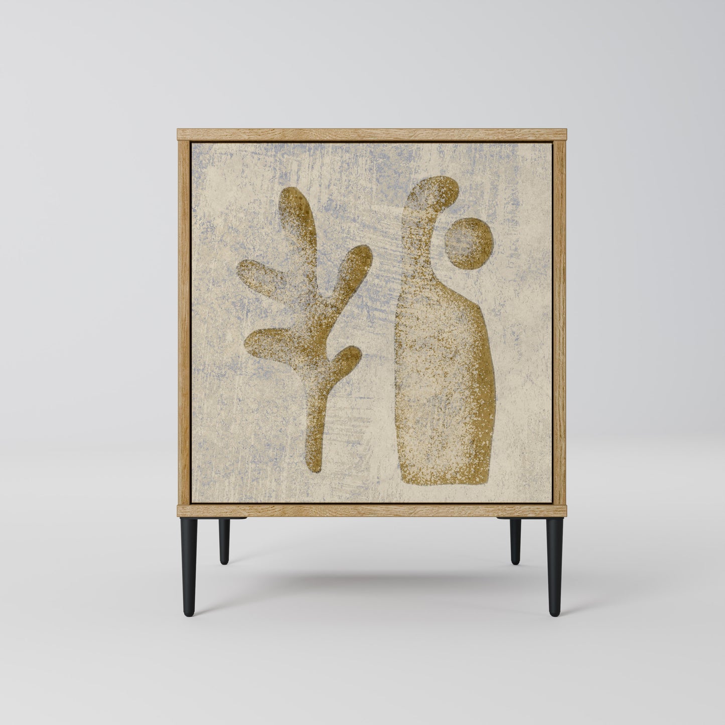 Credenza SAND SCULPTURES a 1 anta effetto rovere