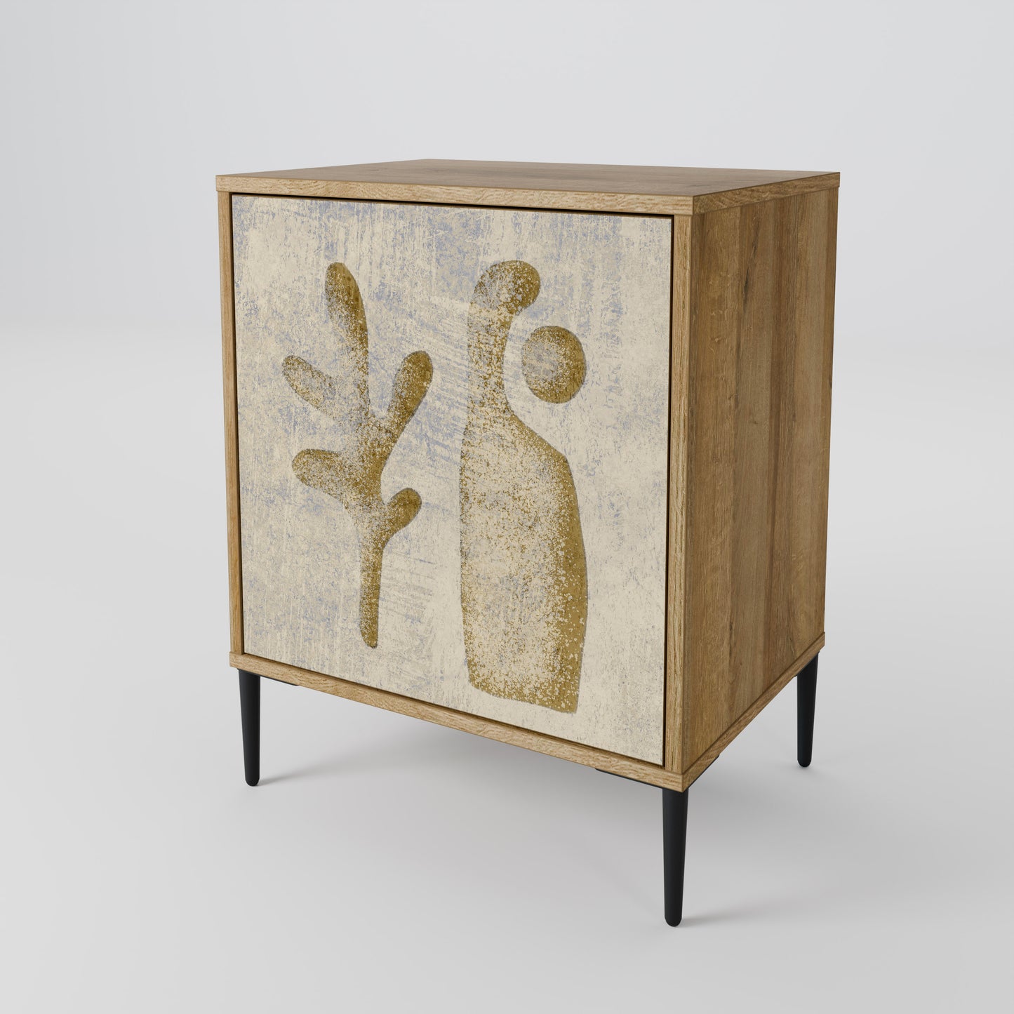 Credenza SAND SCULPTURES a 1 anta effetto rovere
