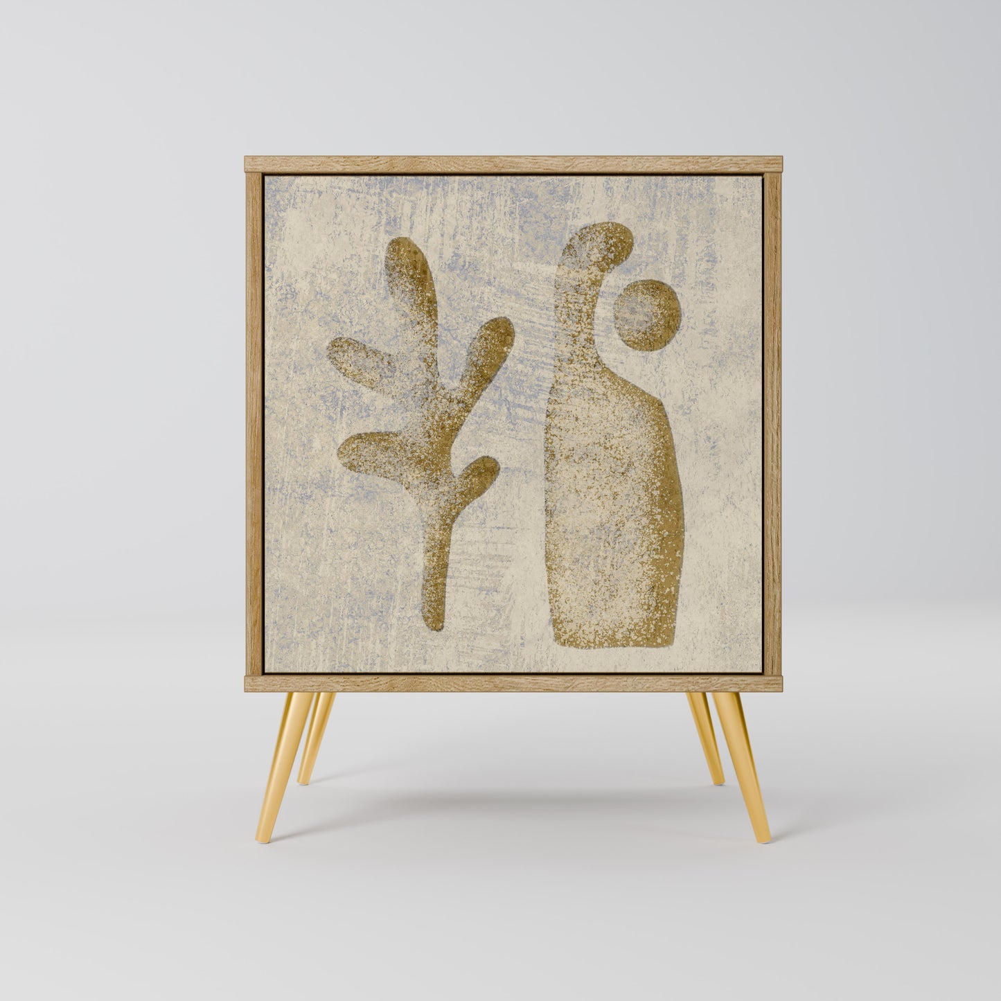 Credenza SAND SCULPTURES a 1 anta effetto rovere