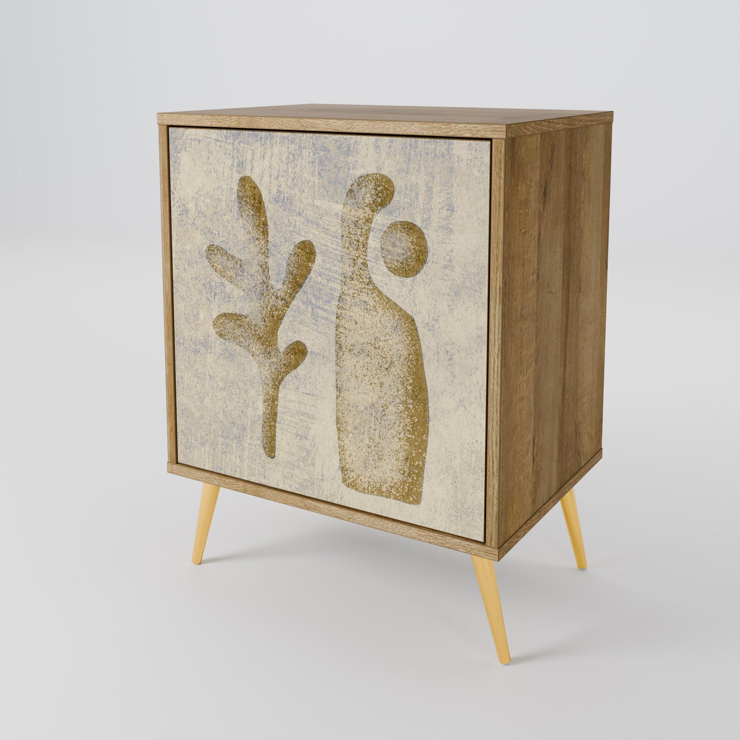 Credenza SAND SCULPTURES a 1 anta effetto rovere