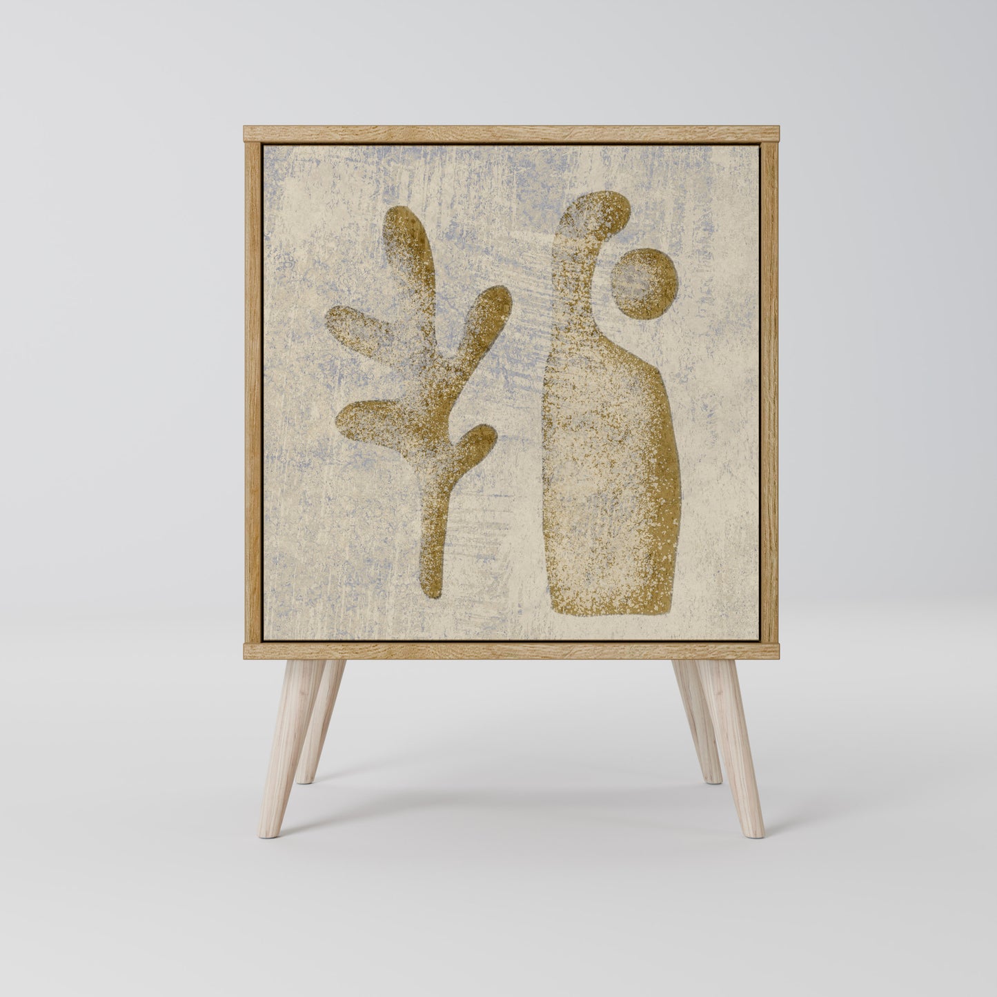 Credenza SAND SCULPTURES a 1 anta effetto rovere