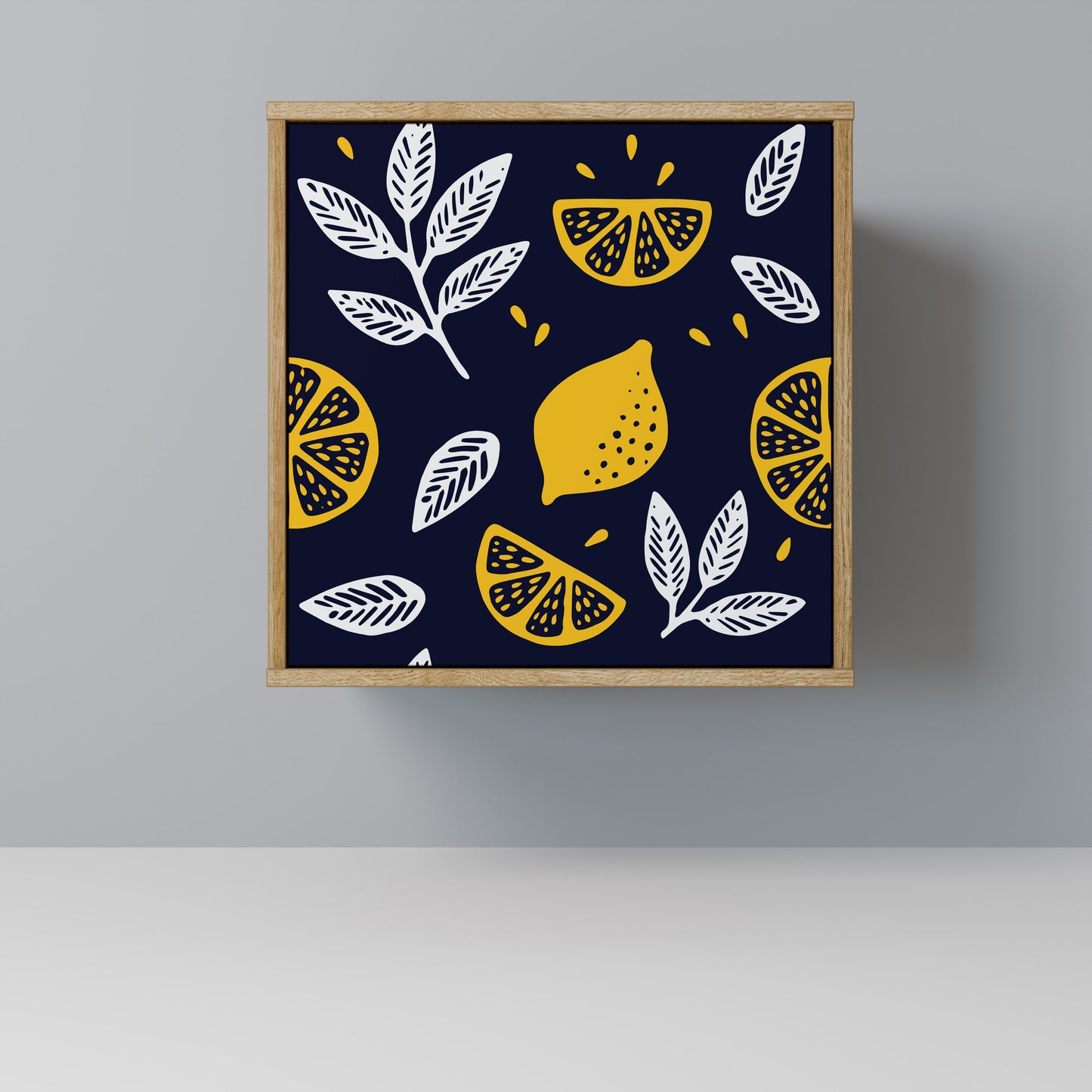 CITRUS BLACK AND WHITE 1-Door Sideboard in Oak Effect