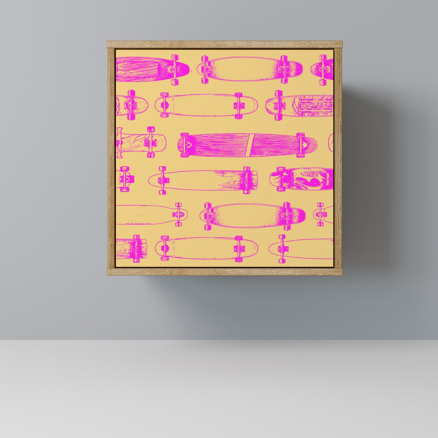 Credenza SKATEBOARD ARTISTRY a 1 anta effetto rovere