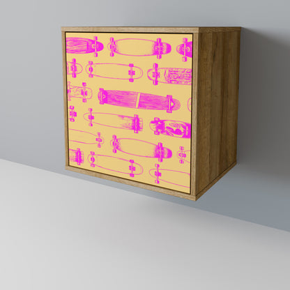 Credenza SKATEBOARD ARTISTRY a 1 anta effetto rovere