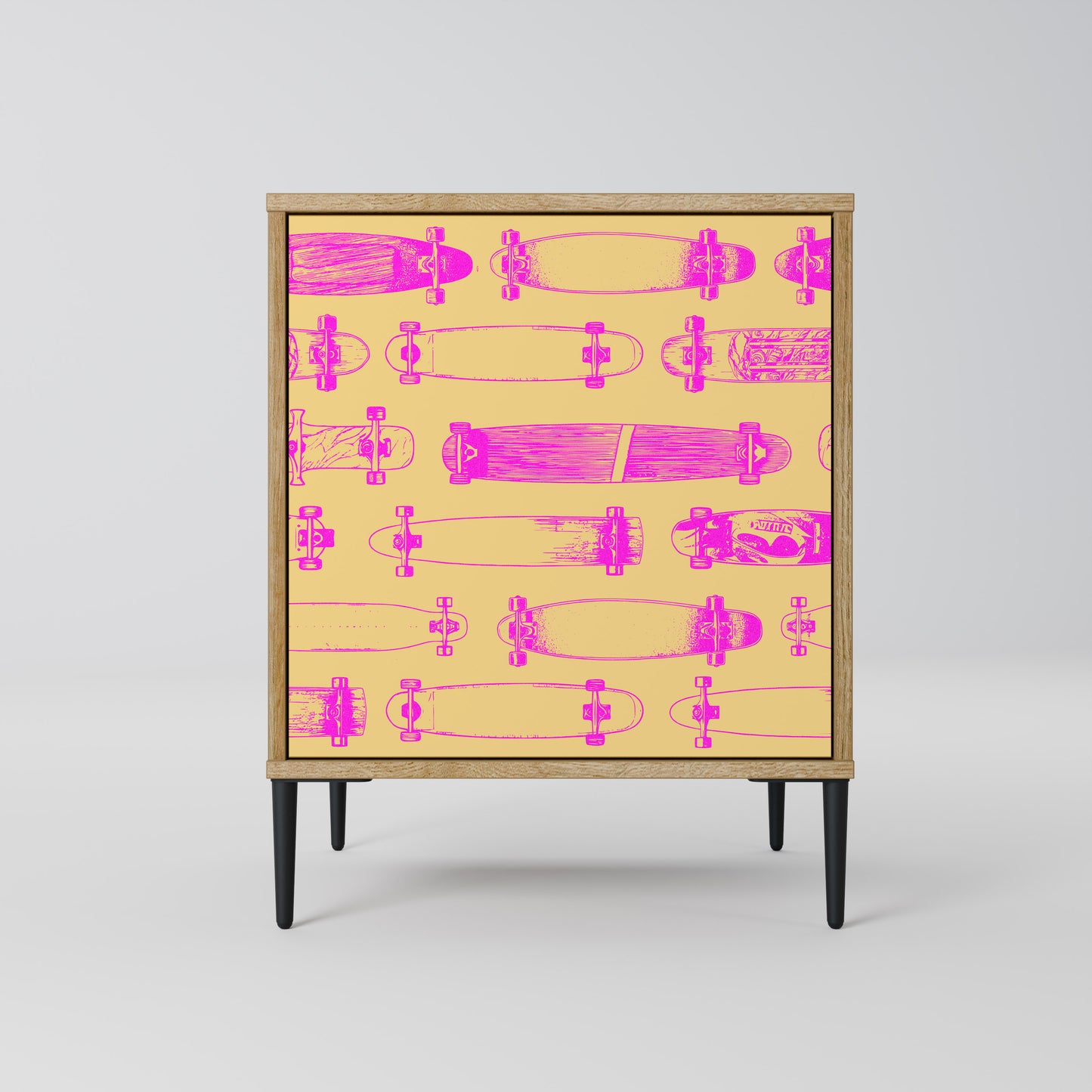 Credenza SKATEBOARD ARTISTRY a 1 anta effetto rovere