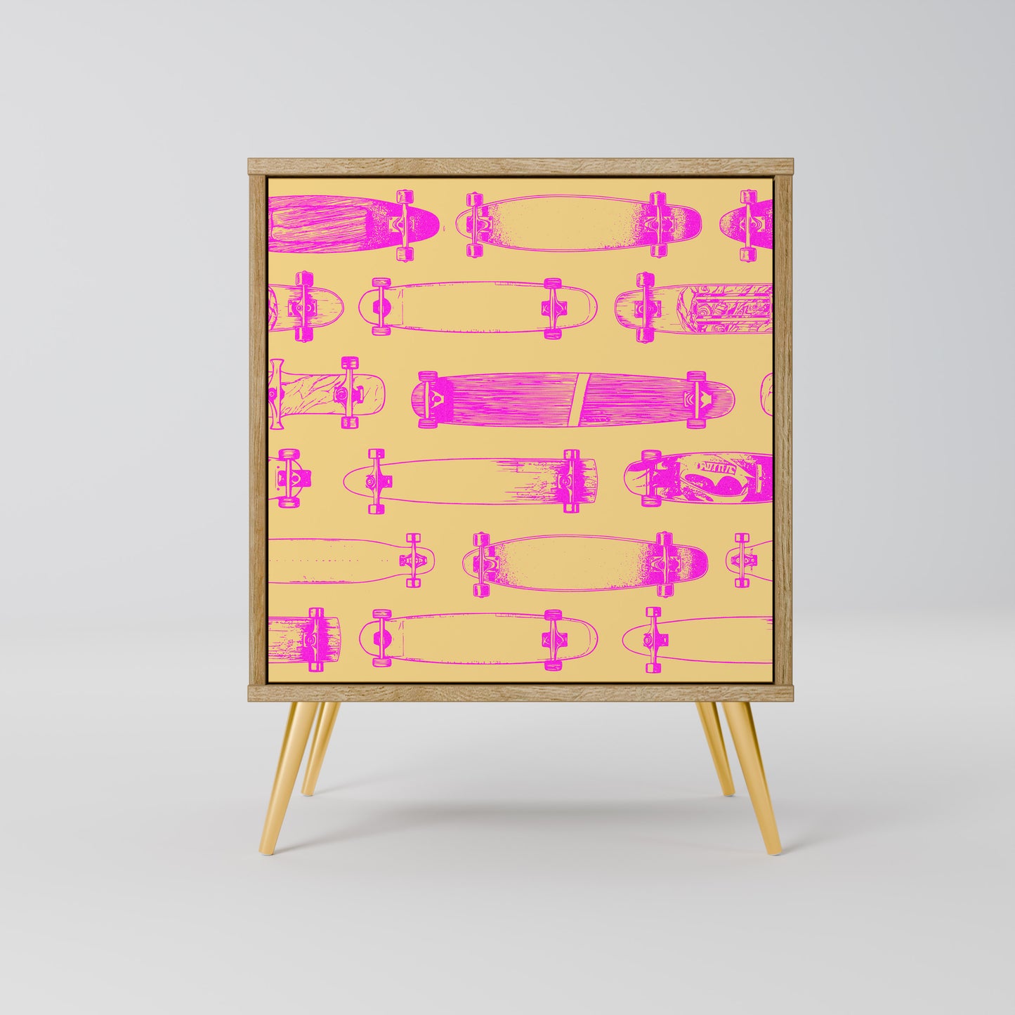 Credenza SKATEBOARD ARTISTRY a 1 anta effetto rovere