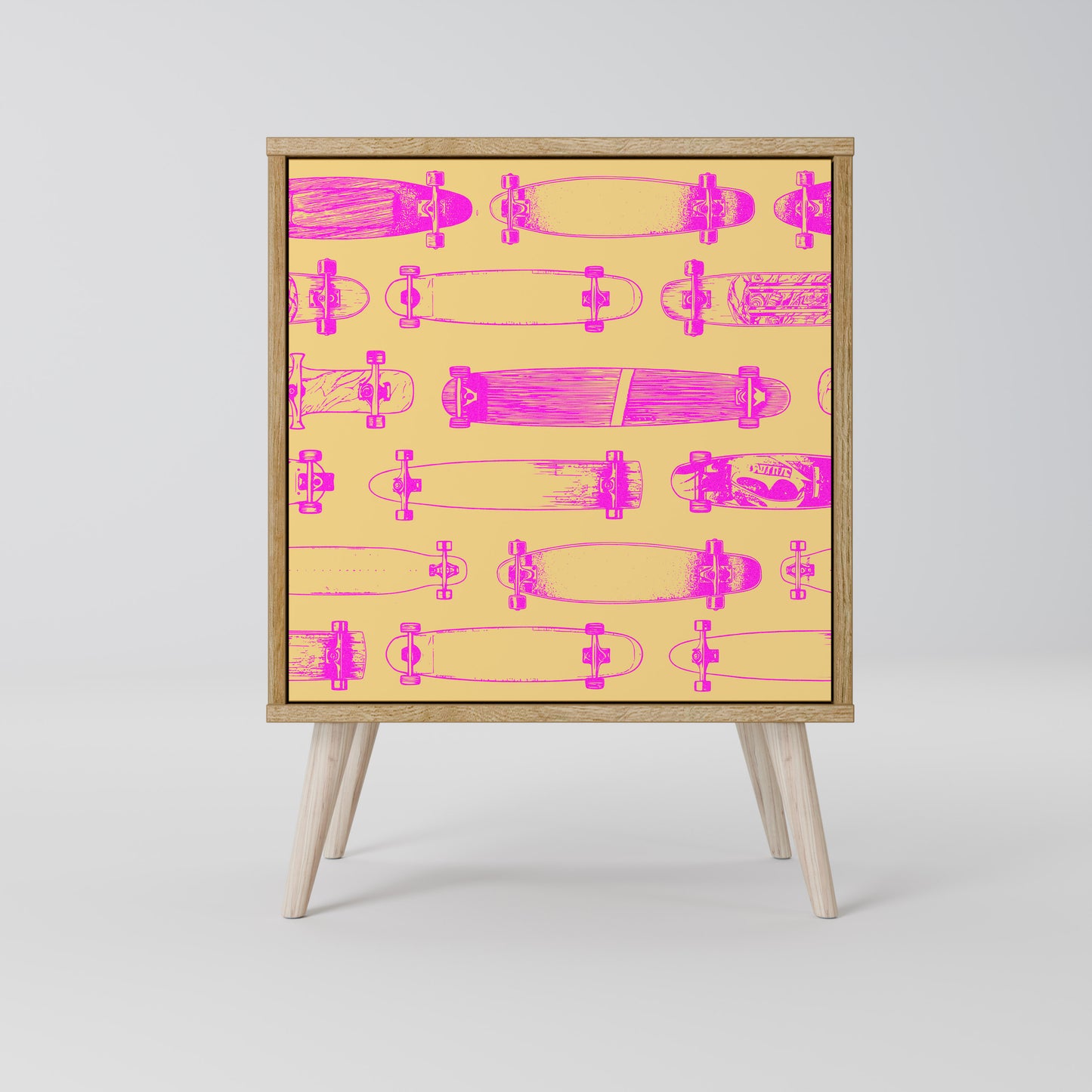 Credenza SKATEBOARD ARTISTRY a 1 anta effetto rovere