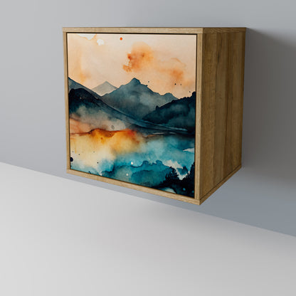 OMINOUS MOUNTAINS 1-Door Sideboard in Oak Effect