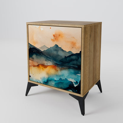OMINOUS MOUNTAINS 1-Door Sideboard in Oak Effect