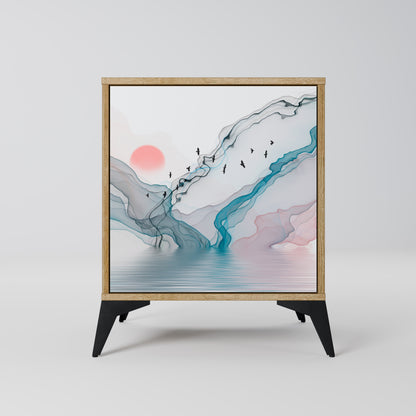 Credenza VELVET CROSSING a 1 anta effetto rovere