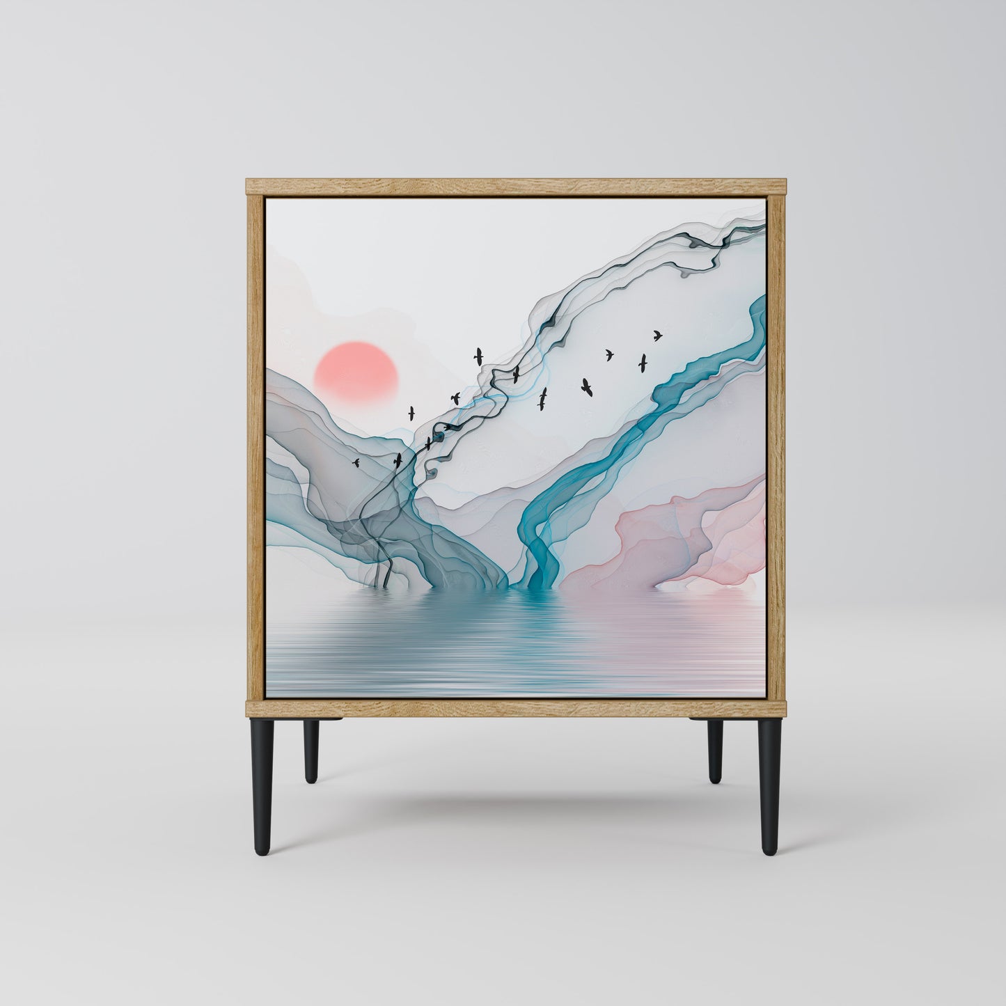 Credenza VELVET CROSSING a 1 anta effetto rovere