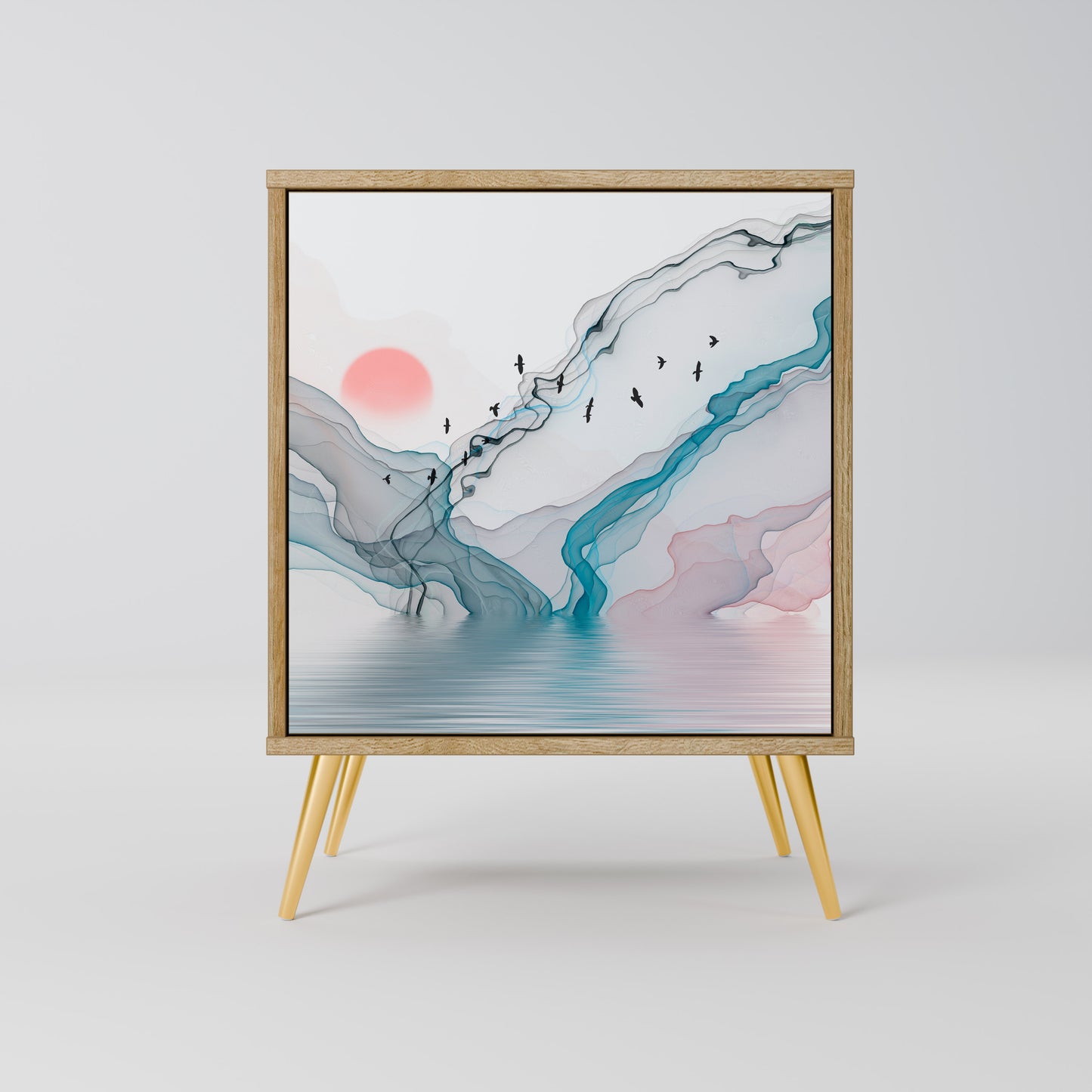 Credenza VELVET CROSSING a 1 anta effetto rovere