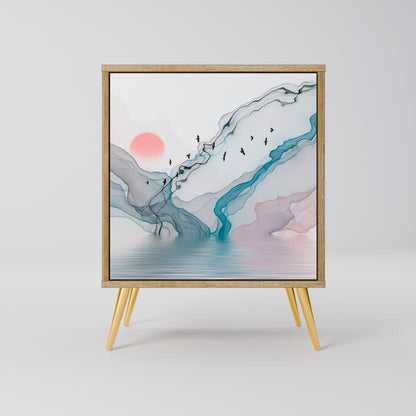 Credenza VELVET CROSSING a 1 anta effetto rovere