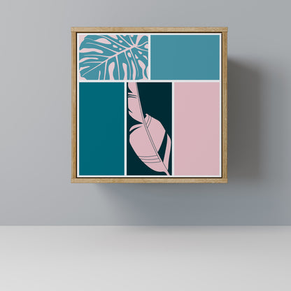 COMBINAZIONE DI FORME Credenza a 1 anta effetto rovere