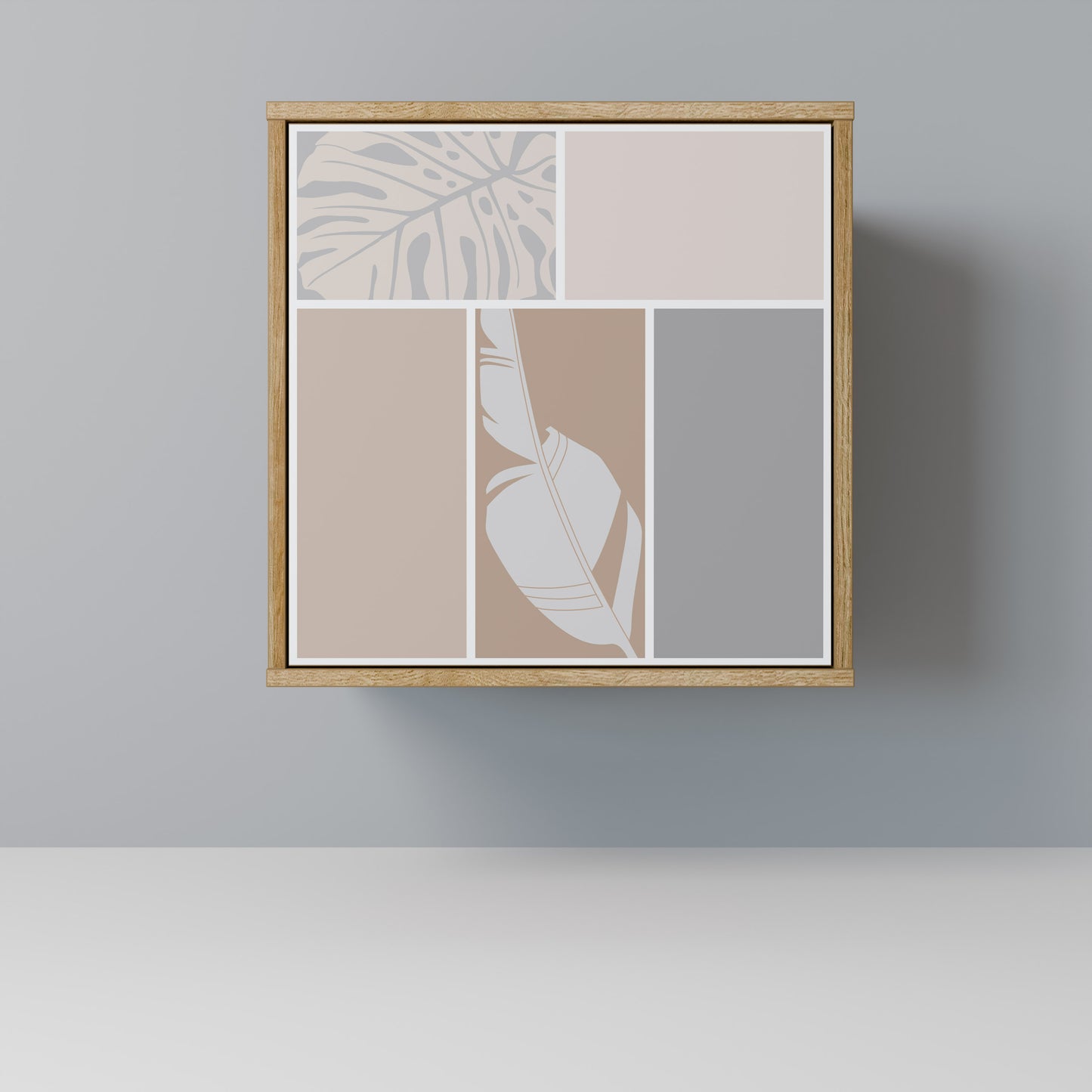 Credenza TROPICAL SHAPES a 1 anta effetto rovere