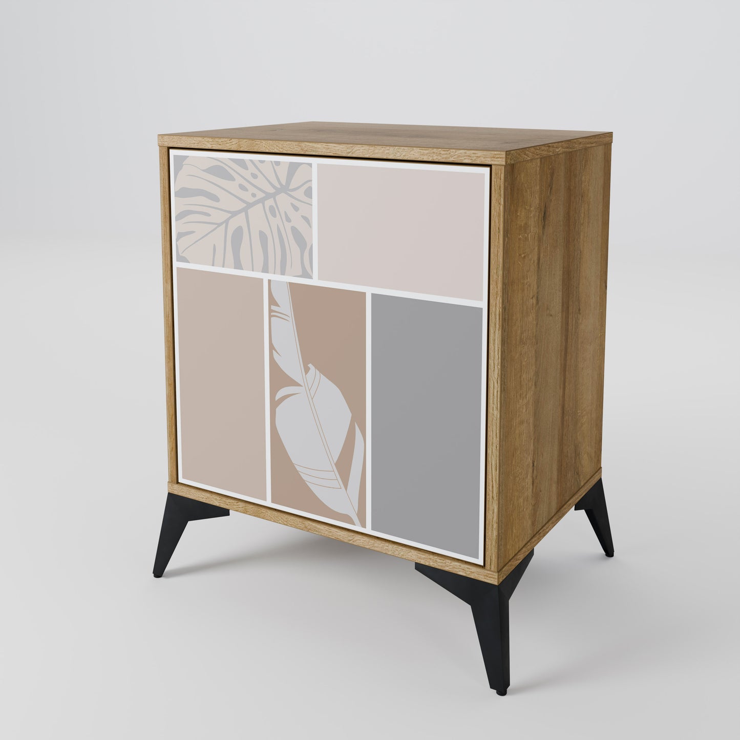 Credenza TROPICAL SHAPES a 1 anta effetto rovere