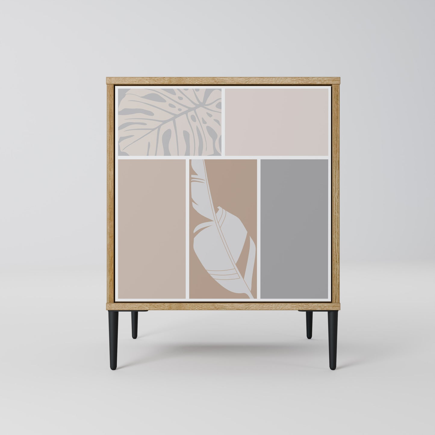 Credenza TROPICAL SHAPES a 1 anta effetto rovere