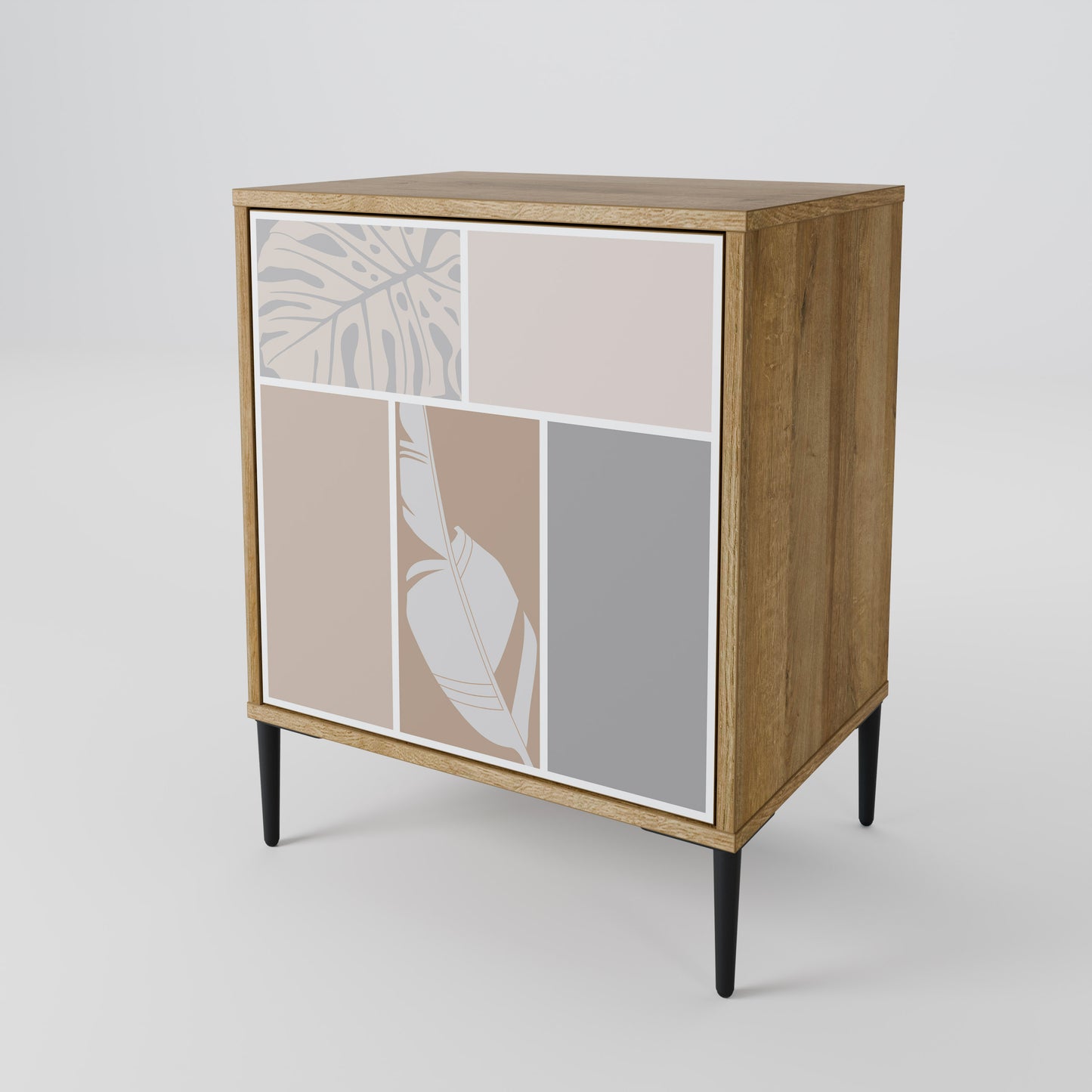 Credenza TROPICAL SHAPES a 1 anta effetto rovere