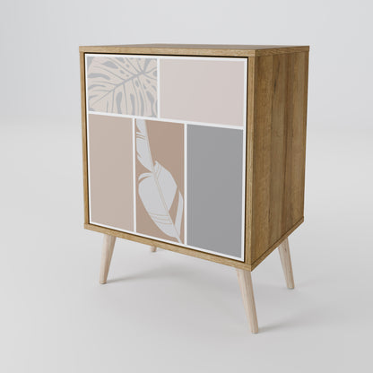Credenza TROPICAL SHAPES a 1 anta effetto rovere