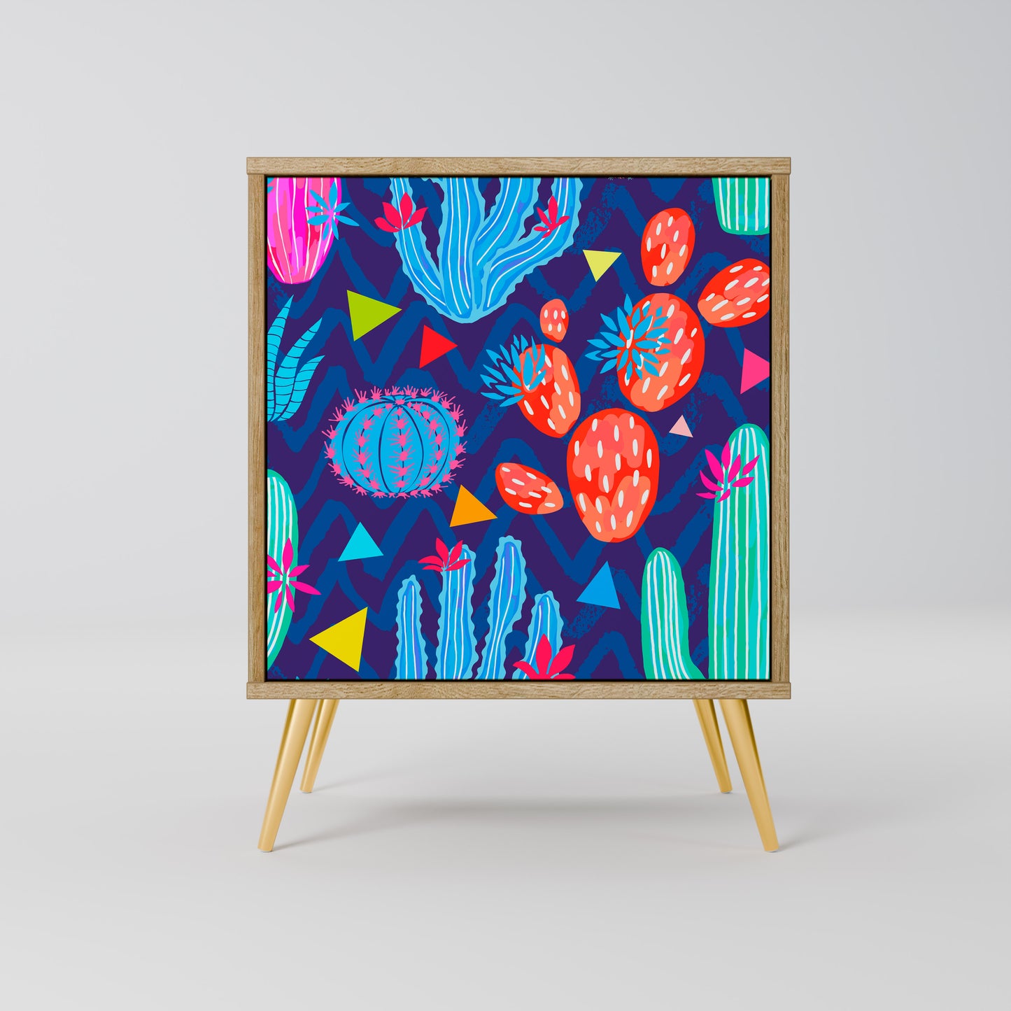 CACTUS VIBES Madia a 1 anta effetto rovere