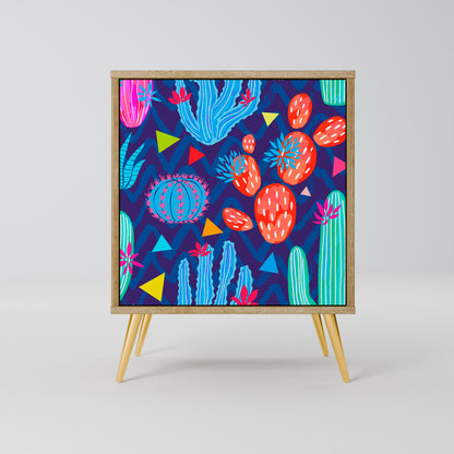 CACTUS VIBES Madia a 1 anta effetto rovere