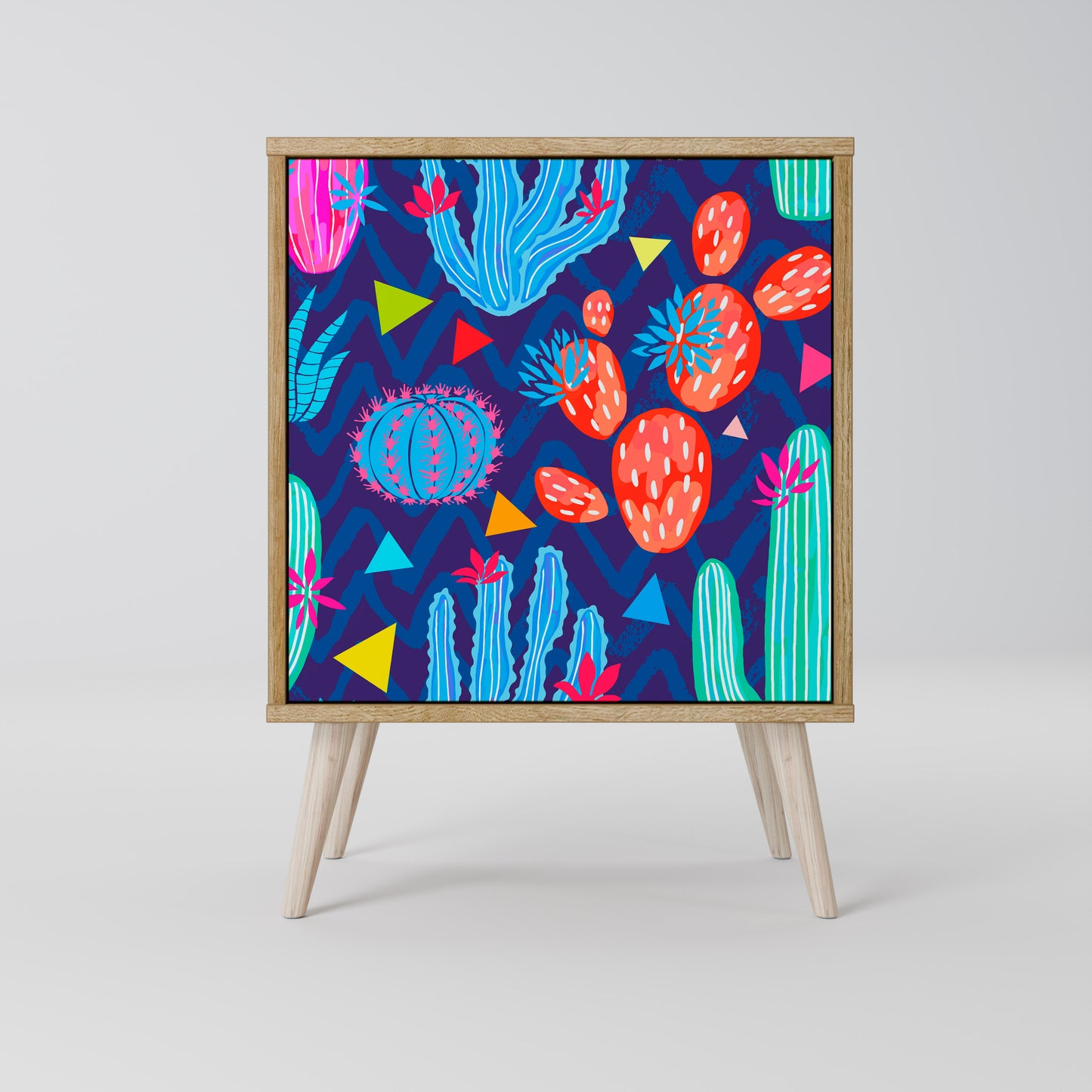 CACTUS VIBES Madia a 1 anta effetto rovere